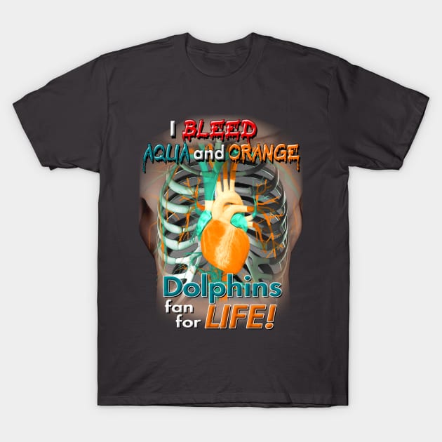 I bleed Aqua and Orange T-Shirt by DisturbedShifty